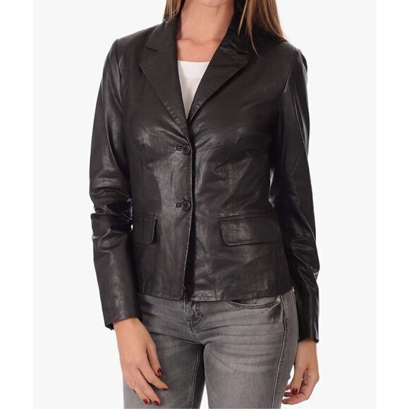 Leather womens jacket size S NWT - Picture 1 of 10